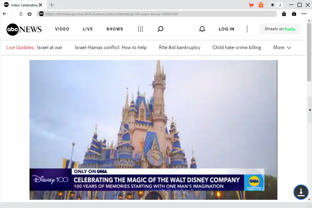 Click on Download icon once the ABC News video is ready to download