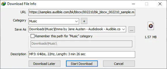 Start to download Audible books