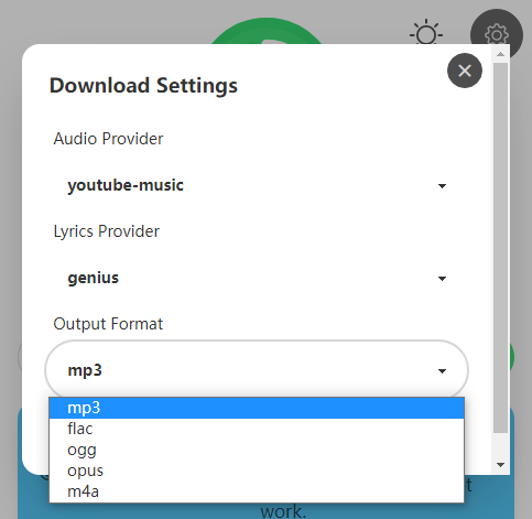 Download songs from Spotify to mp3, flac, ogg, opus and m4a