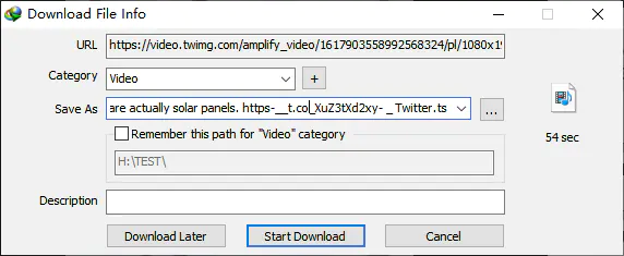 Save Twitter videos to PC